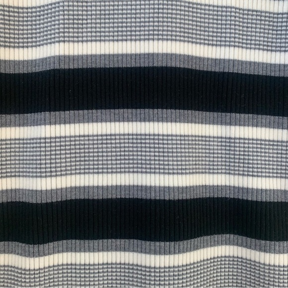 NWOT Theory Empire Wool Stripe Ribbed Merino wool stretch Midi Dress Medium - Picture 9 of 11